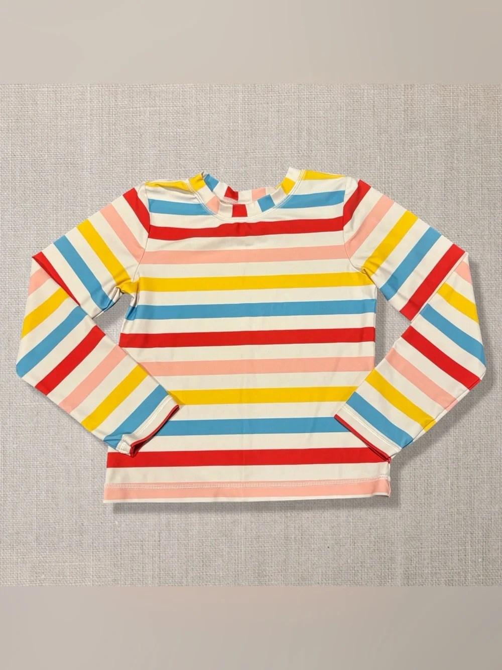 Hanna Andersson Sunblock Rash Guard Girls 10 140 Rainbow Stripe Swim Shirt